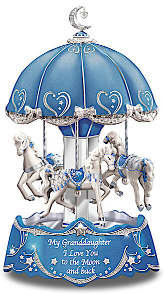 The Bradford Exchange Carousel Music Box with Sentiment for Granddaughter Lights Up: Bradford Exchange