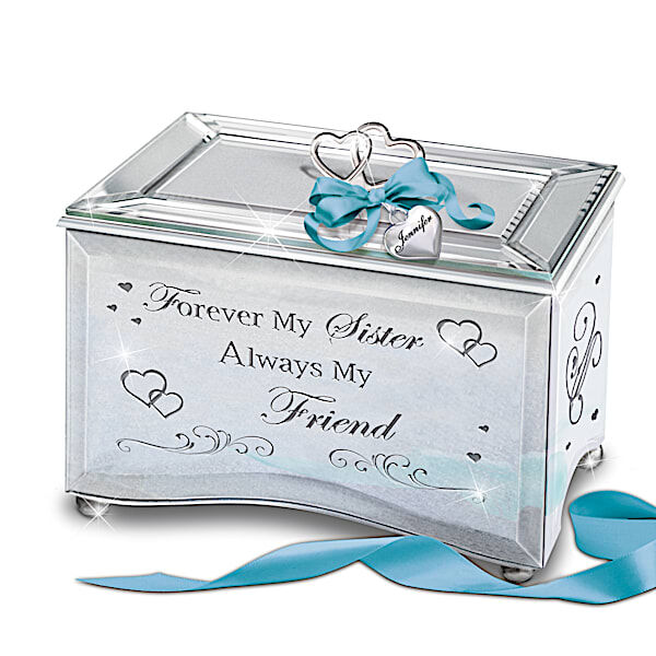 The Bradford Exchange Forever My Sister, Always My Friend Personalized Mirrored Music Box