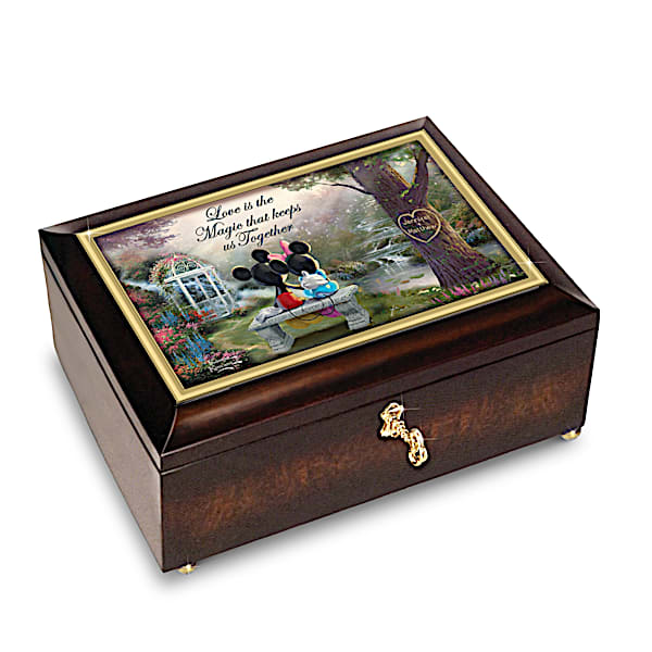 The Bradford Exchange Thomas Kinkade Mickey Mouse and Minnie Mouse Romantic Personalized Music Box