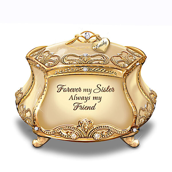 The Bradford Exchange Forever My Sister Music Box With Personalized Name Charm