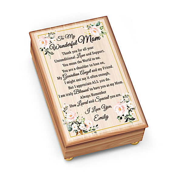 The Bradford Exchange To My Mom Wooden Music Box Signed With Your Name