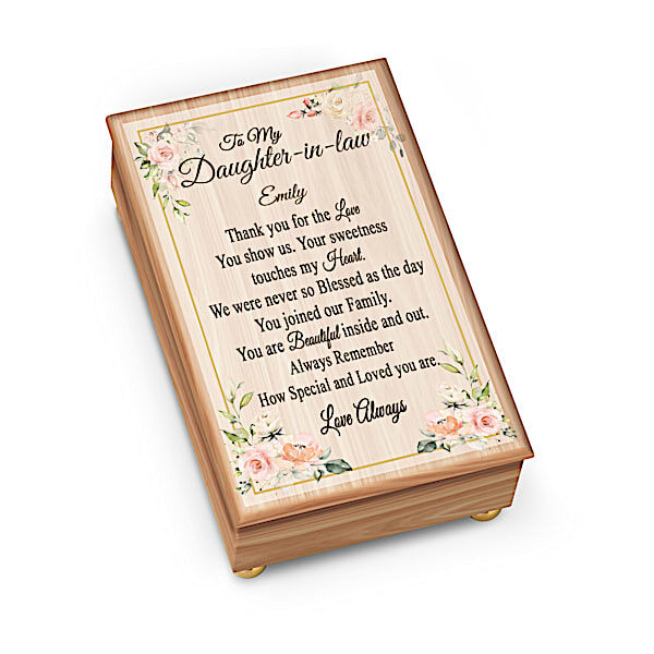 The Bradford Exchange Daughter-In-Law Wooden Music Box Personalized With Her Name