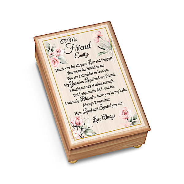 The Bradford Exchange Wooden Music Box Personalized With Your Friend's Name