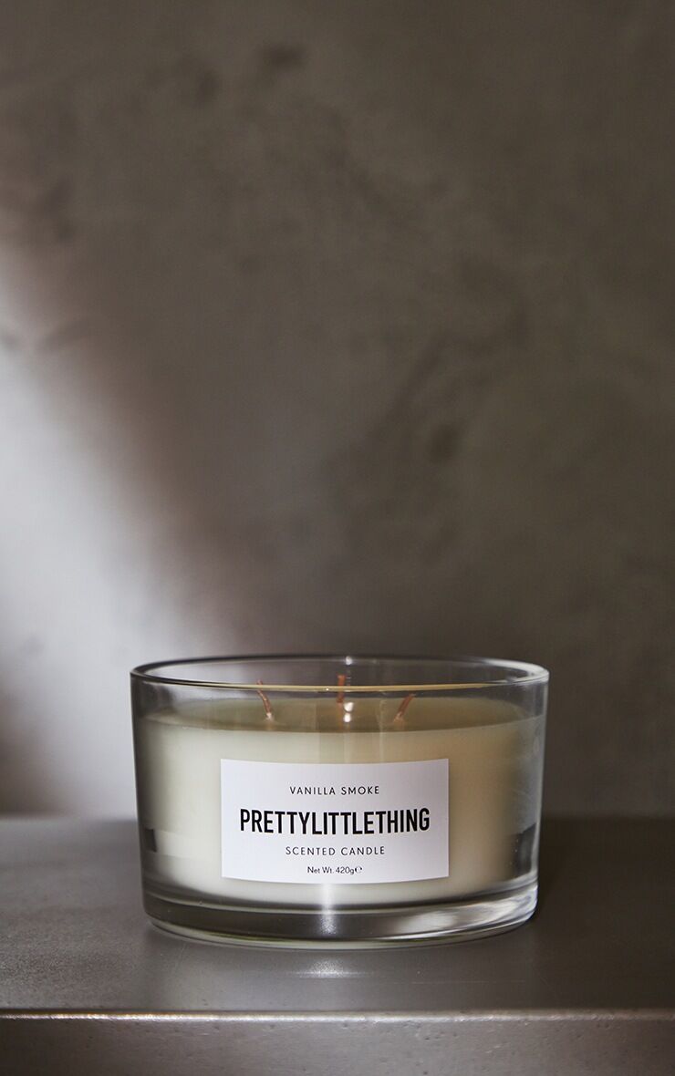 PRETTYLITTLETHING Vanilla Smoke 3 Wick Candle  - Vanilla Nude - Size: One Size