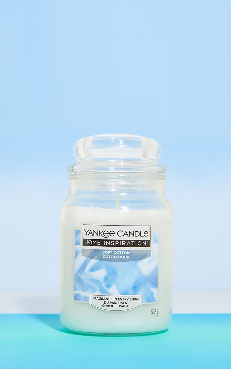 PrettyLittleThing Yankee Candle Home Inspiration Large Jar Soft Cotton  - White - Size: One Size