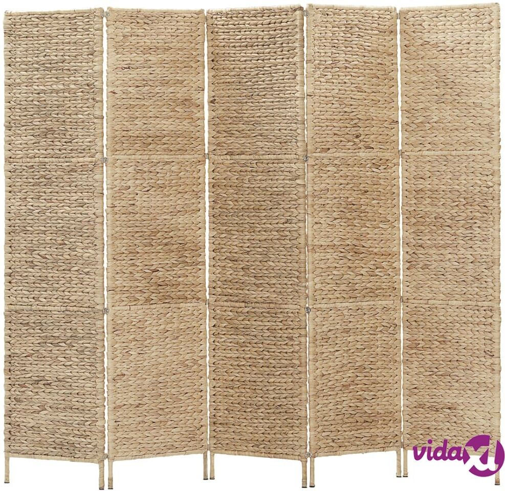 vidaXL 5-Panel Room Divider 193x160 cm Water Hyacinth