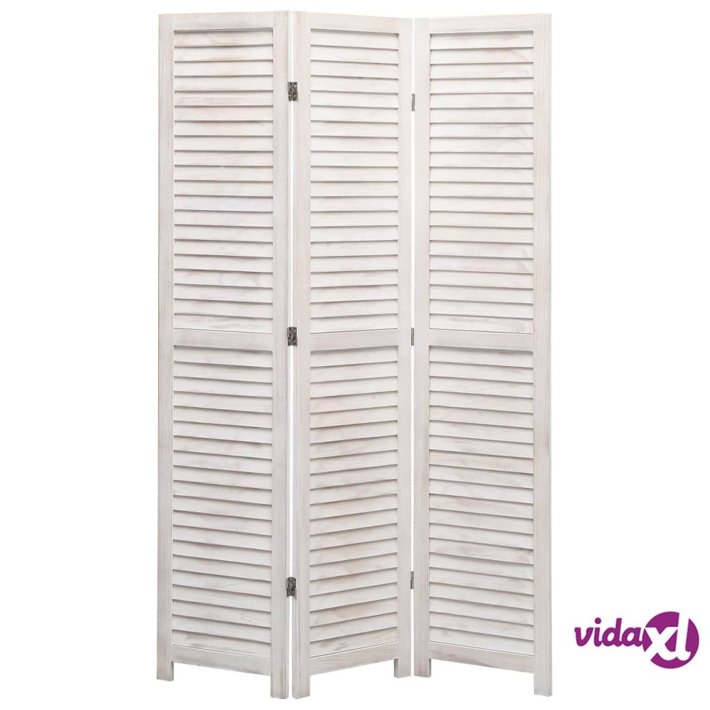 vidaXL 3-Panel Room Divider White 105x165 cm Wood