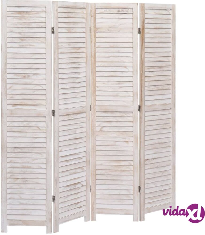 vidaXL 4-Panel Room Divider White 140x165 cm Wood