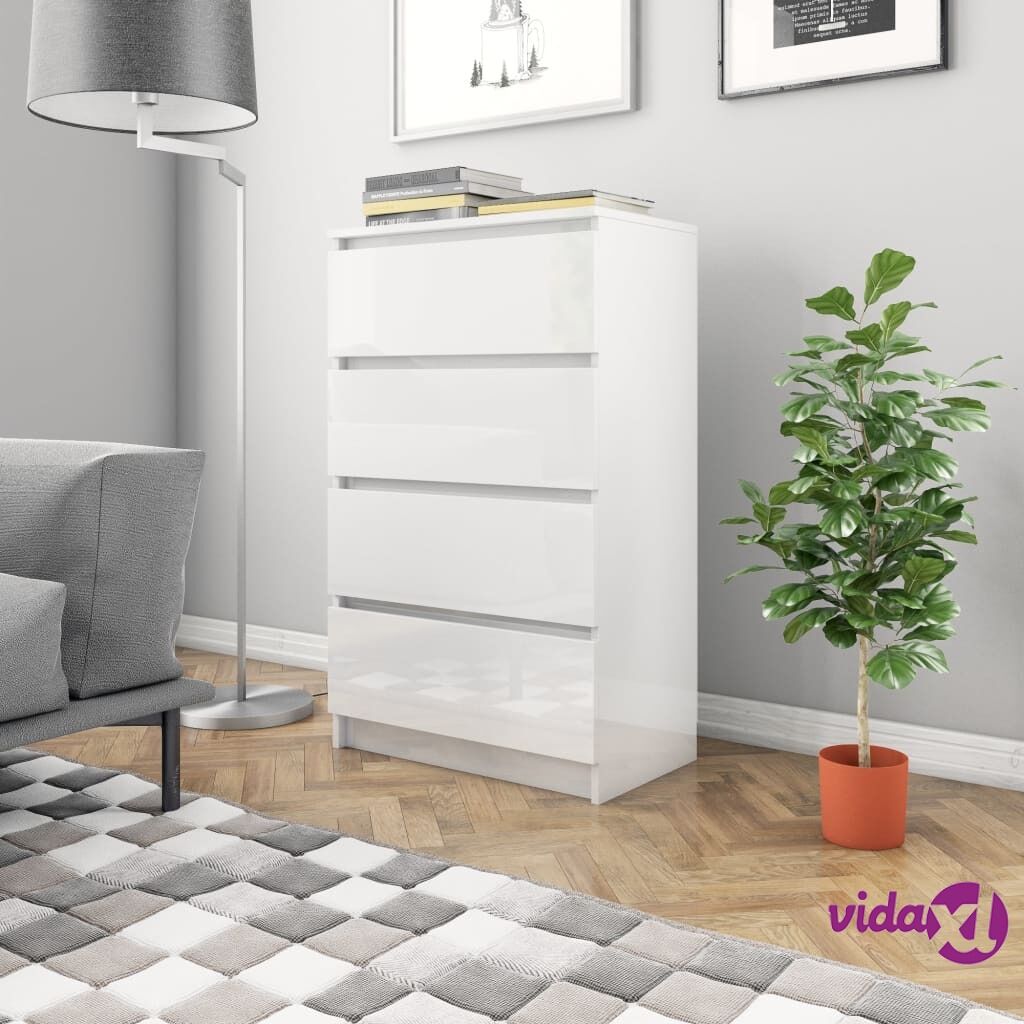 vidaXL Sideboard High Gloss White 60x35x98,5 cm Chipboard