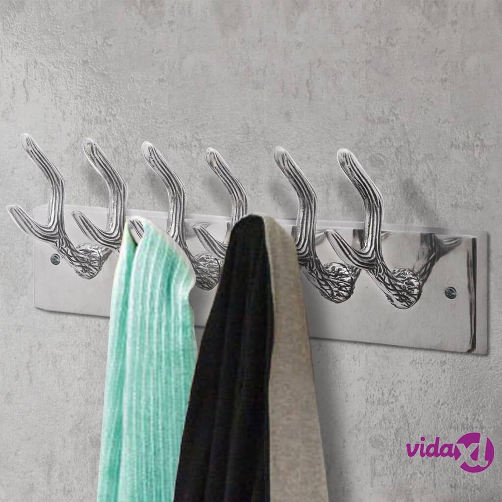 vidaXL Wardrobe Coat Hooks 4 pcs Silver Aluminium