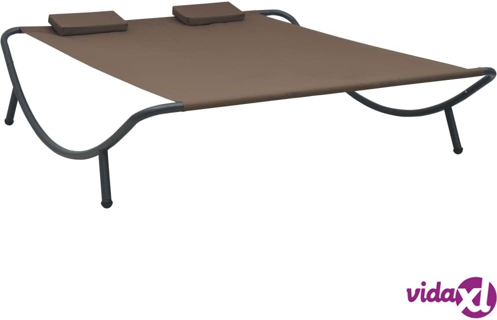 vidaXL Outdoor Lounge Bed Fabric Brown