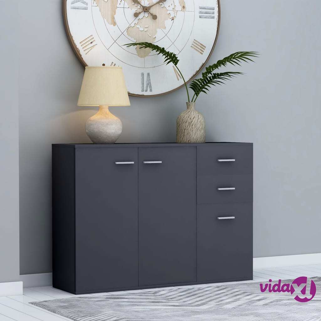 vidaXL Sideboard Grey 105x30x75 cm Chipboard