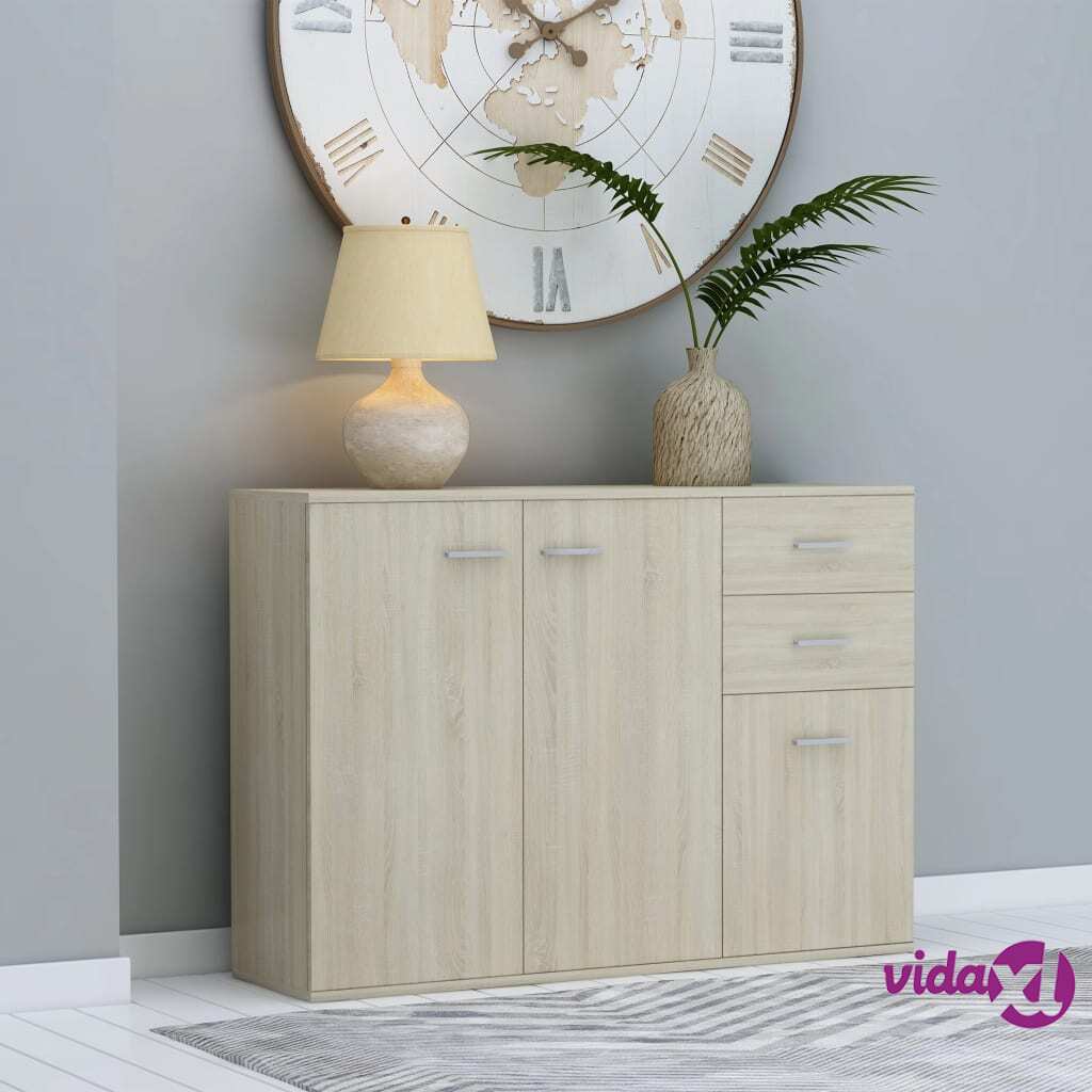 vidaXL Sideboard Sonoma Oak 105x30x75 cm Chipboard