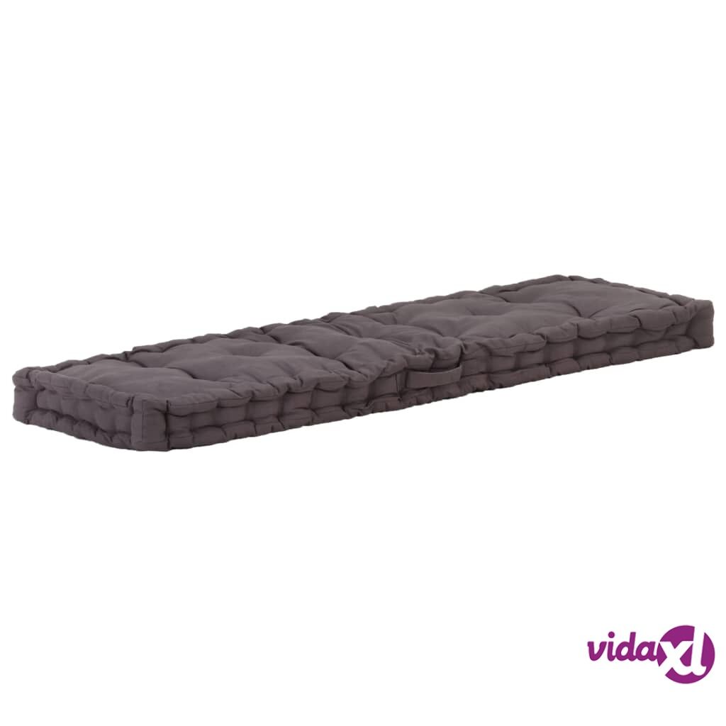 vidaXL Pallet Floor Cushion Cotton 120x40x7 cm Anthracite