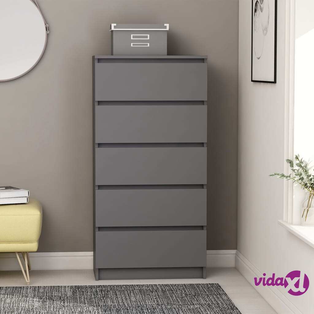 vidaXL Drawer Sideboard Grey 60x35x121 cm Chipboard