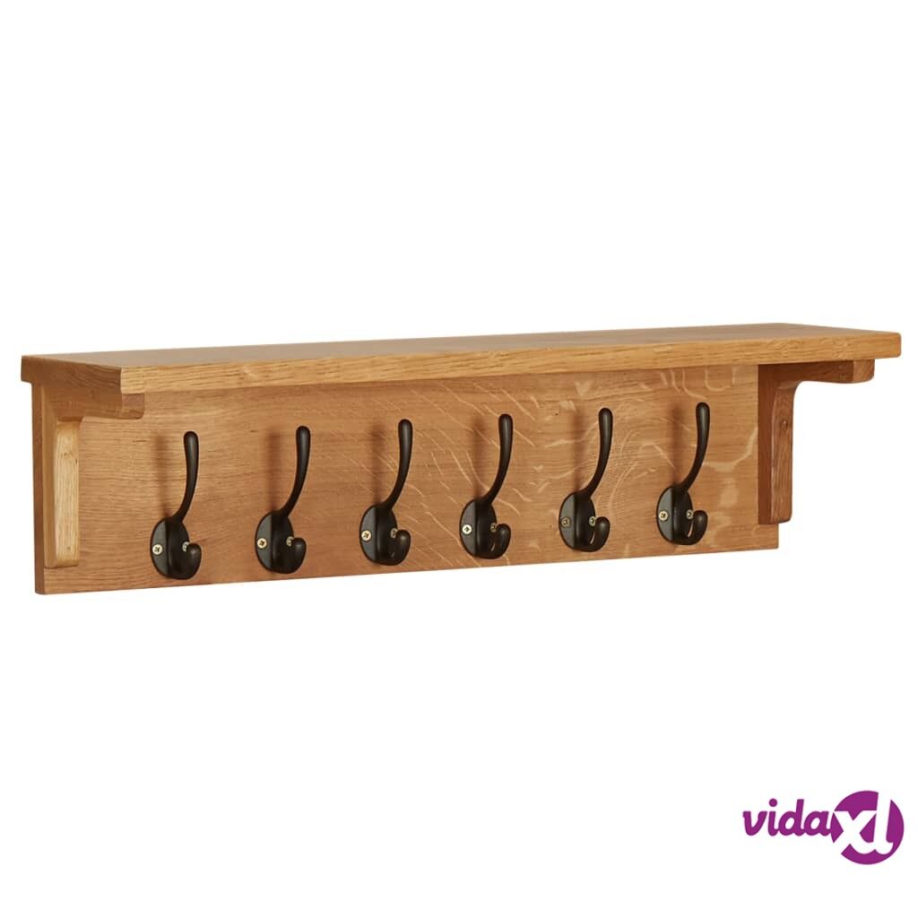 vidaXL Coat Rack 60x16x16 cm Solid Oak Wood