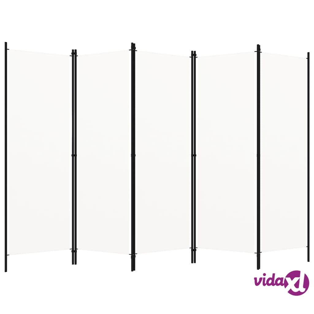 vidaXL 5-Panel Room Divider Cream White 250x180 cm