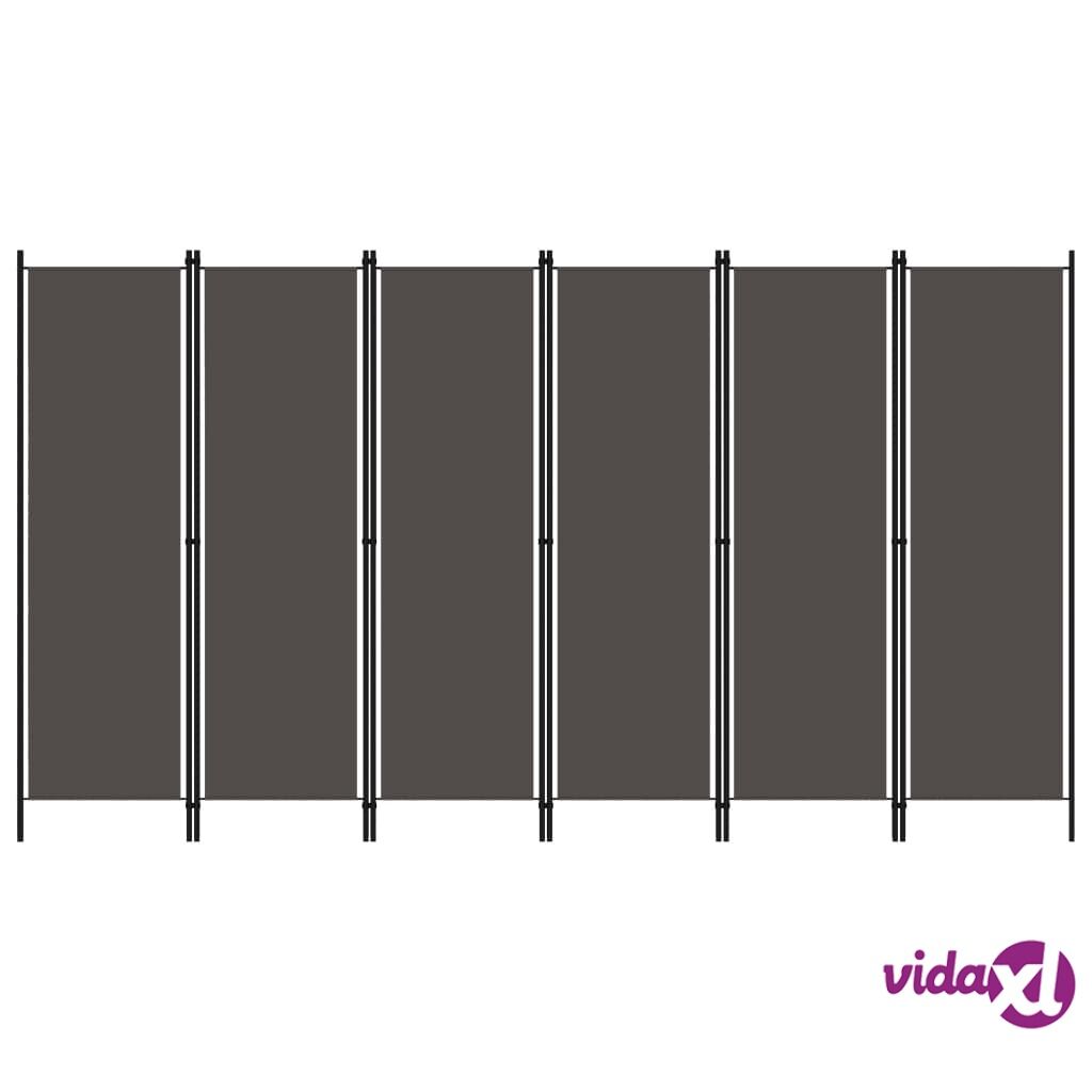 vidaXL 6-Panel Room Divider Anthracite 300x180 cm