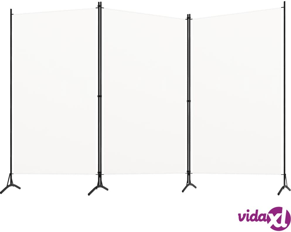 vidaXL 3-Panel Room Divider Cream White 260x180 cm