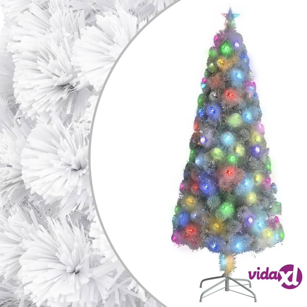 vidaXL Artificial Christmas Tree with LED White 240 cm Fibre Optic