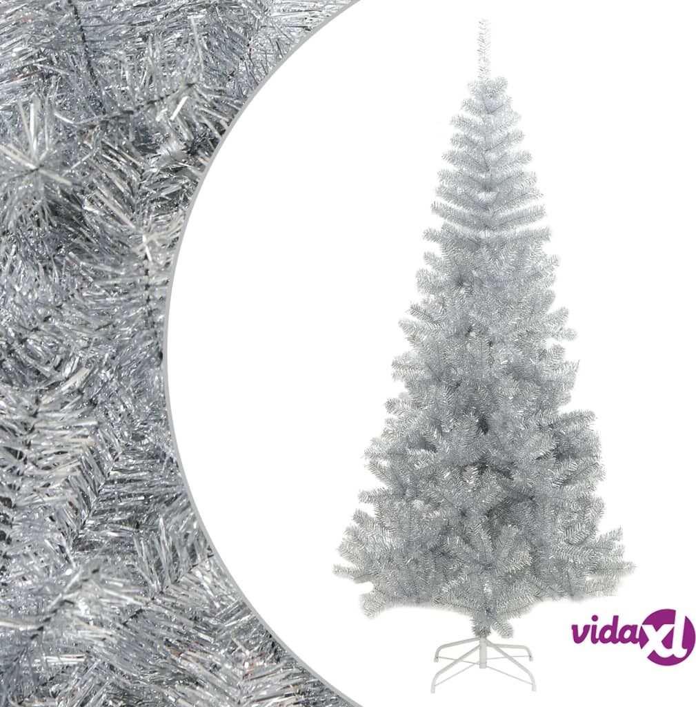 vidaXL Artificial Christmas Tree with Stand Silver 240 cm PET