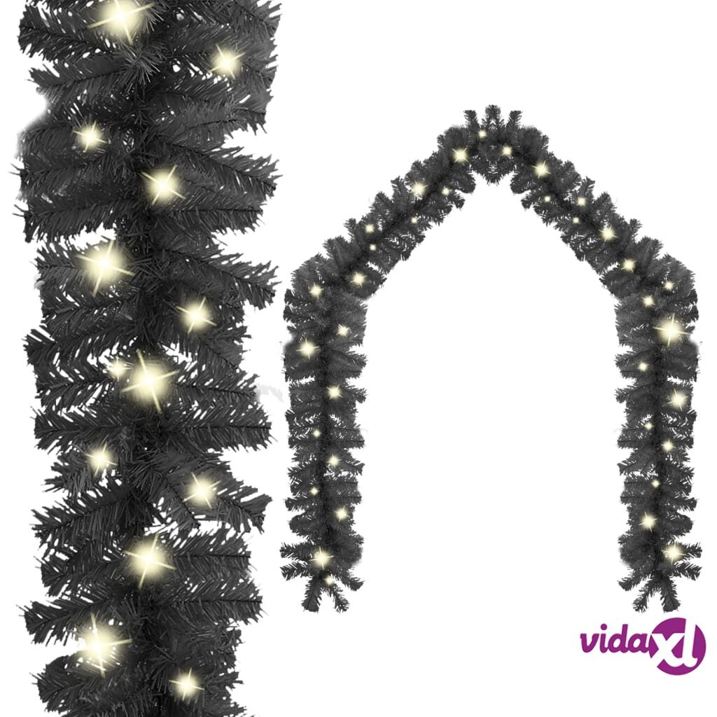 vidaXL Christmas Garland with LED Lights 20 m Black