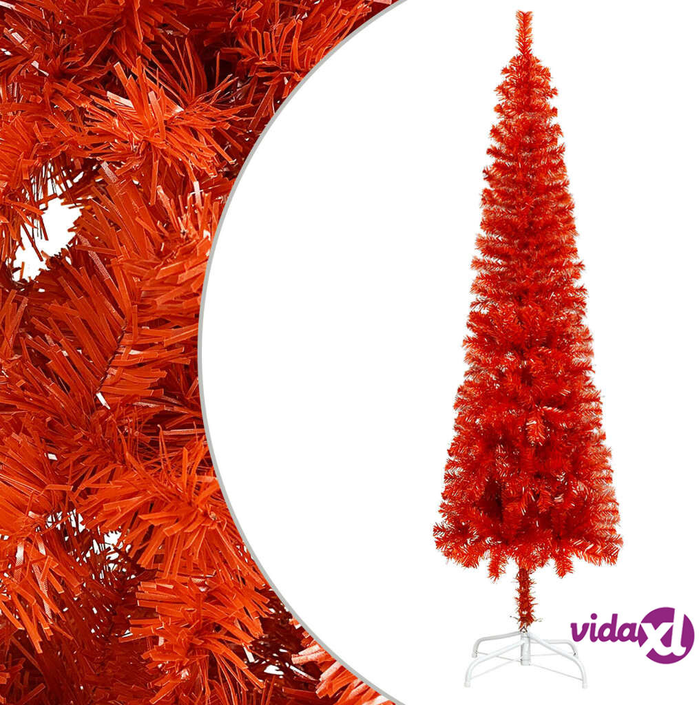 vidaXL Slim Christmas Tree Red 240 cm