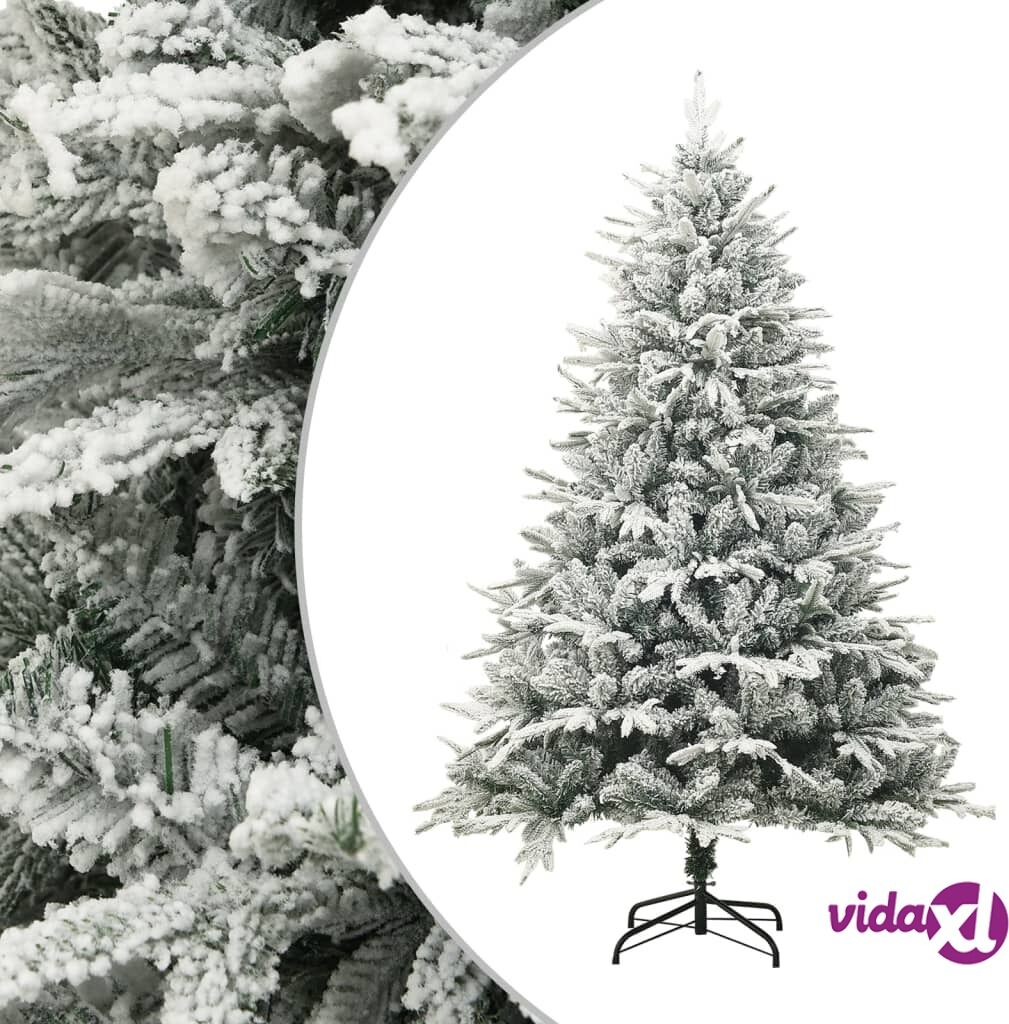 vidaXL Artificial Christmas Tree with Flocked Snow Green 150 cm PVC&PE