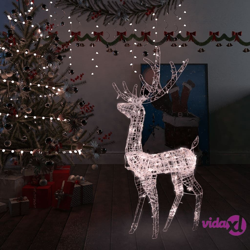 vidaXL Acrylic Reindeer Christmas Decoration 140 LEDs 128cm Warm White
