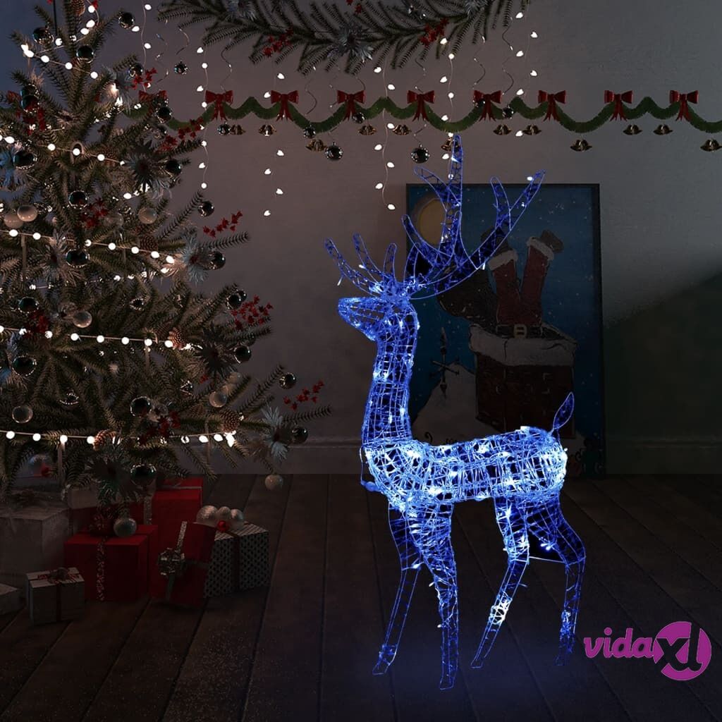 vidaXL Acrylic Reindeer Christmas Decoration 140 LEDs 128cm Blue