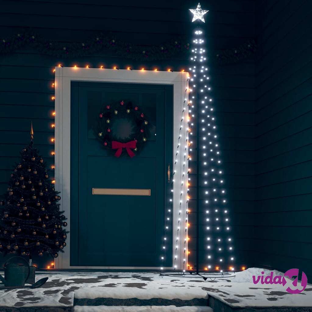 vidaXL Christmas Cone Tree Cold White 136 LEDs Decoration 70x240 cm