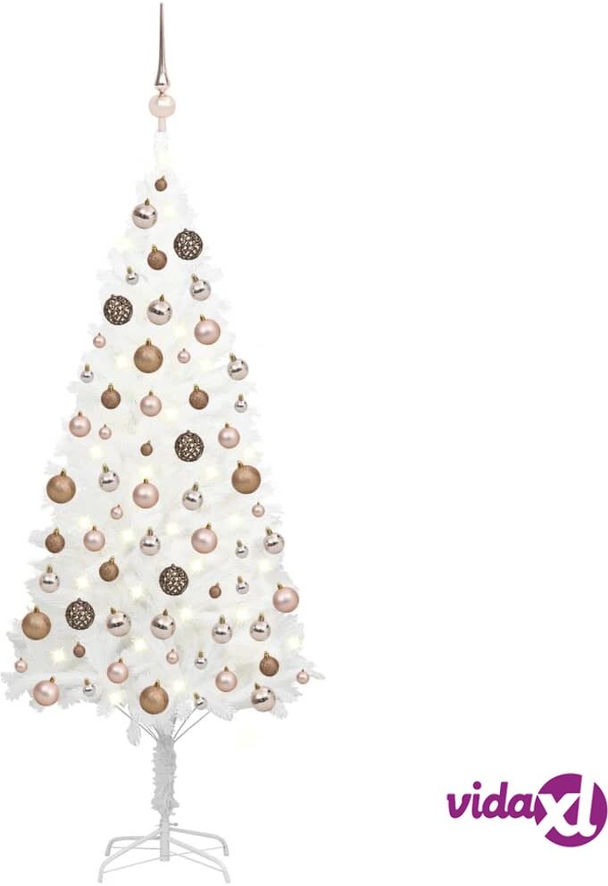 vidaXL Artificial Christmas Tree with LEDs&Ball Set White 150 cm