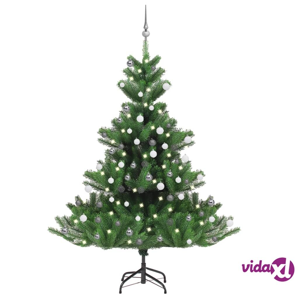 vidaXL Nordmann Fir Artificial Christmas Tree LED&Ball Set Green 180cm