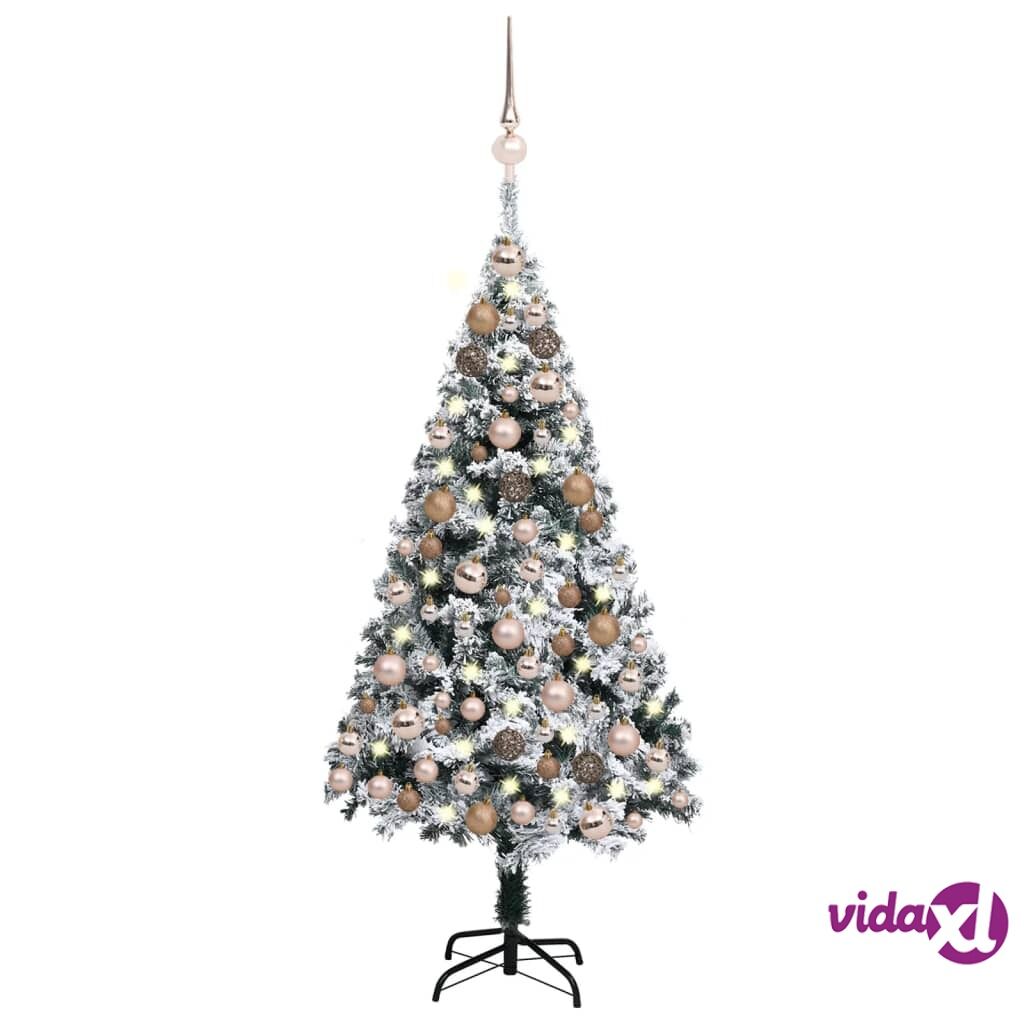 vidaXL Artificial Christmas Tree with LEDs&Ball Set LEDs Green 120 cm