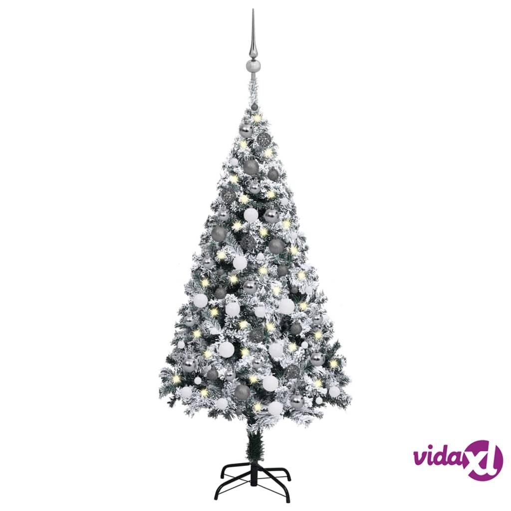vidaXL Artificial Christmas Tree with LEDs&Ball Set Green 120 cm