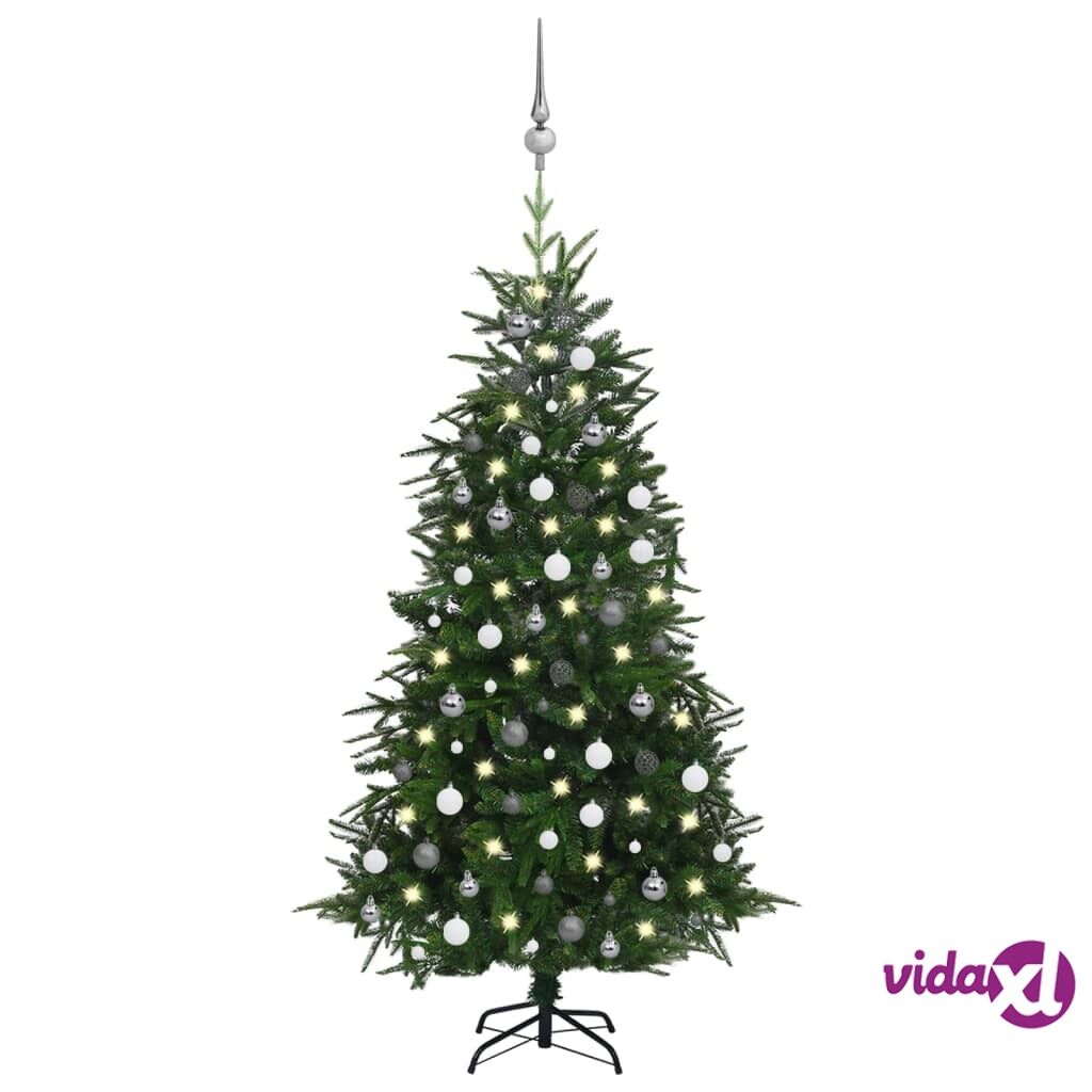 vidaXL Artificial Christmas Tree LEDs&Ball Set Green 180 cm PVC&PE