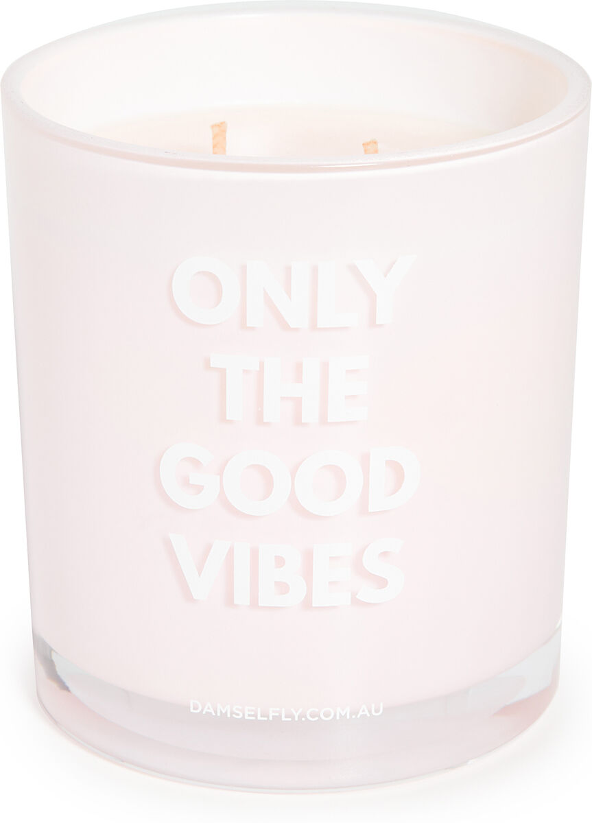 Damselfly Only The Good Vibes Candle Blush One Size    size: