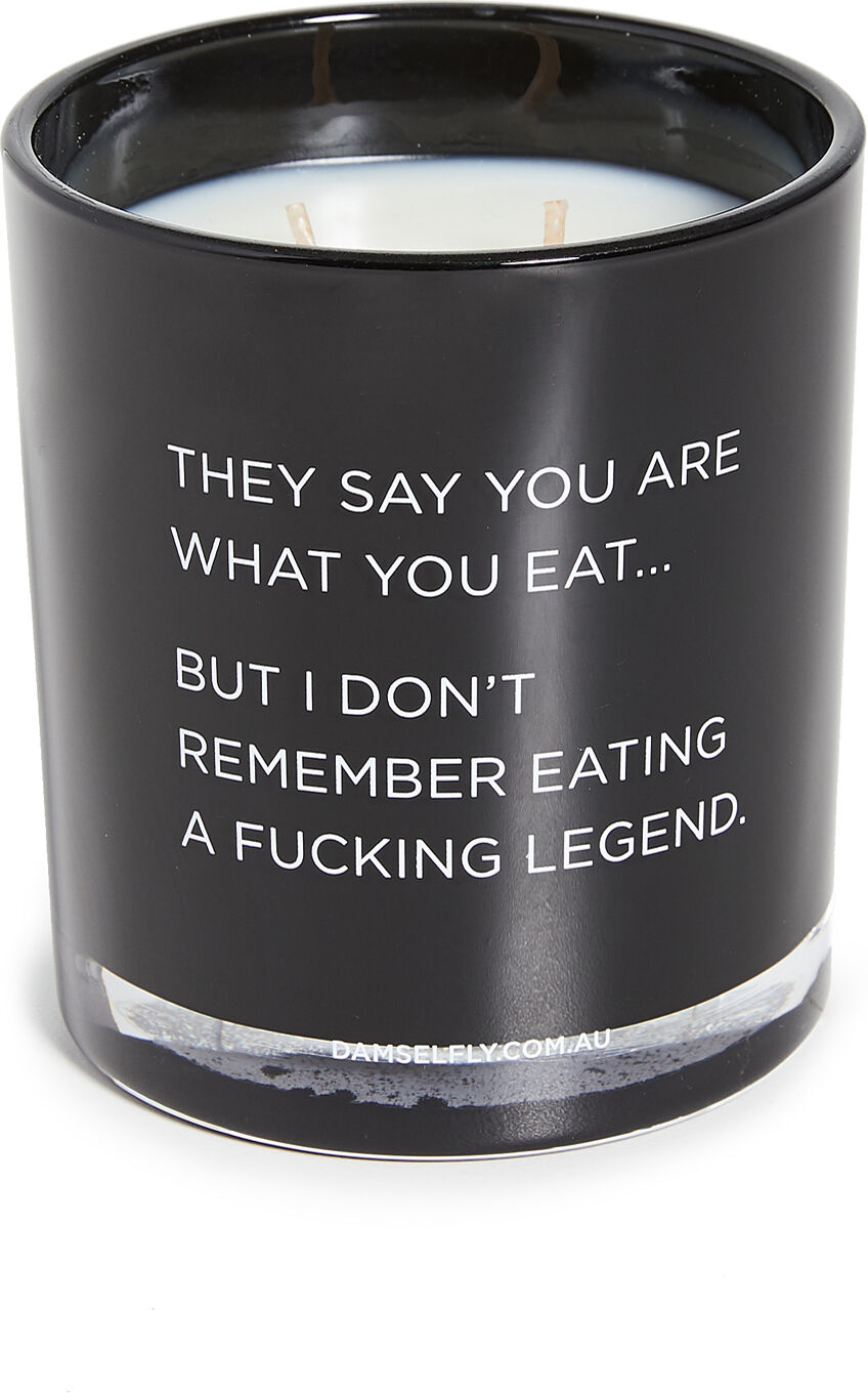 Damselfly They Say You Are What You Eat - Extra Large Black Candle Black One Size    size: