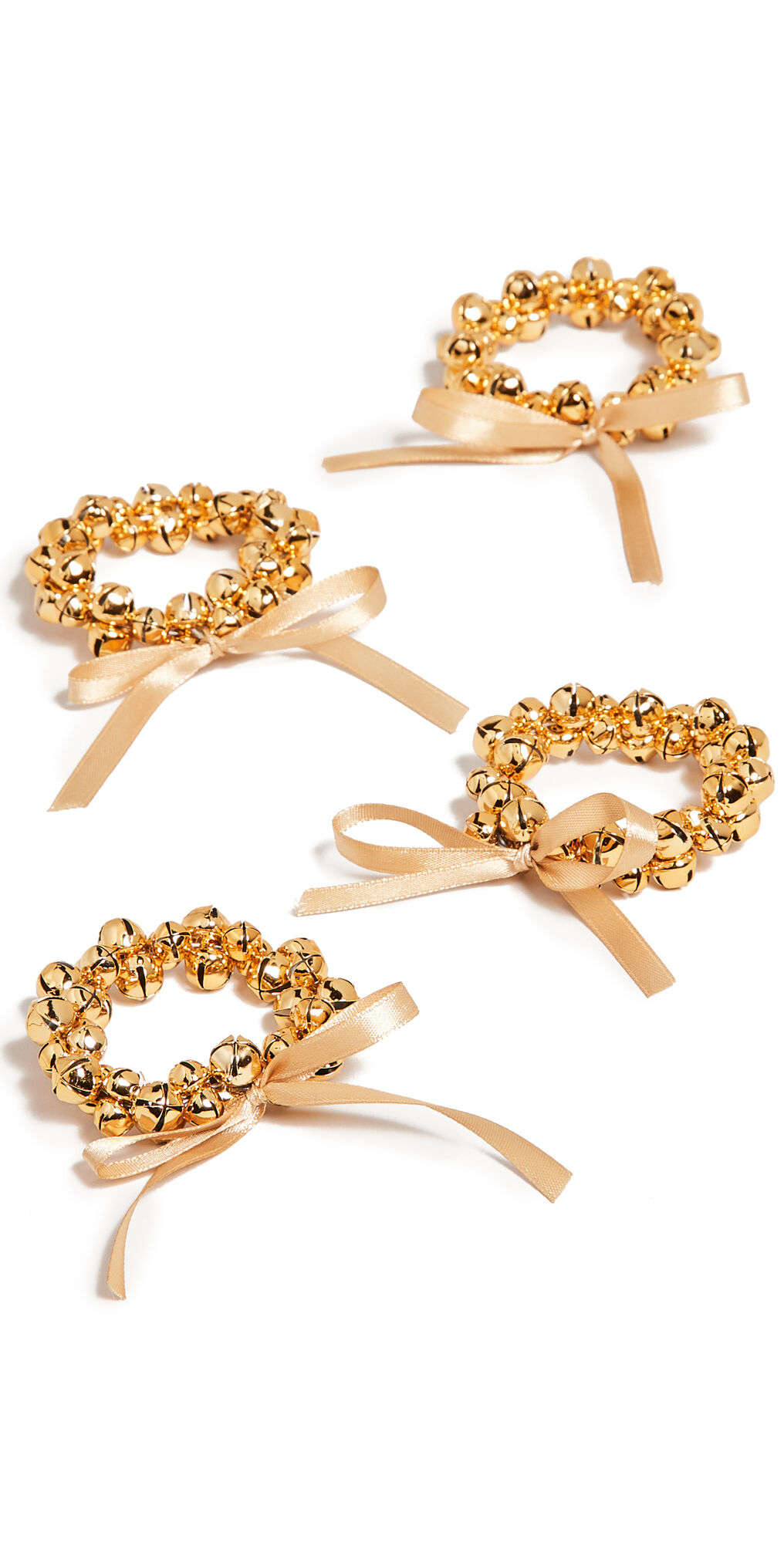 Gift Boutique Set of 4 Jingle Bells Napkin Rings Gold One Size    size: