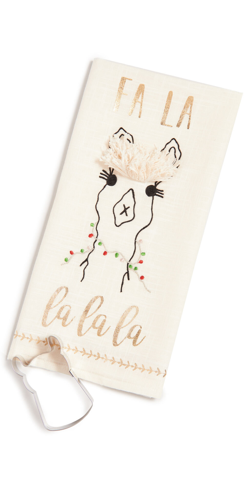 Gift Boutique Fa La La La" Tea Towel and Cookie Cutter" Ivory One Size    size: