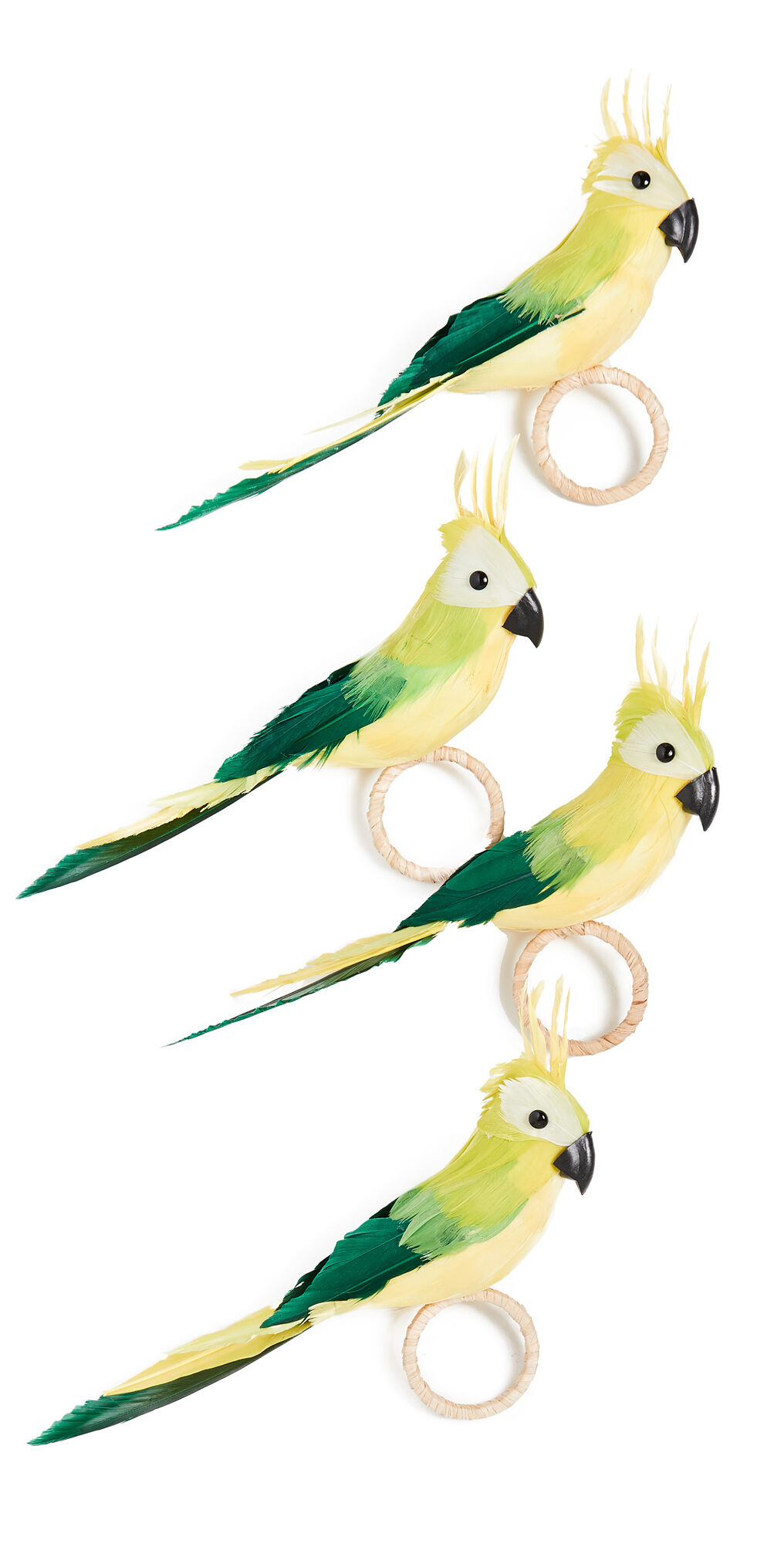 Kim Seybert Parakeet Napkin Ring (Set of 4) Green One Size    size: