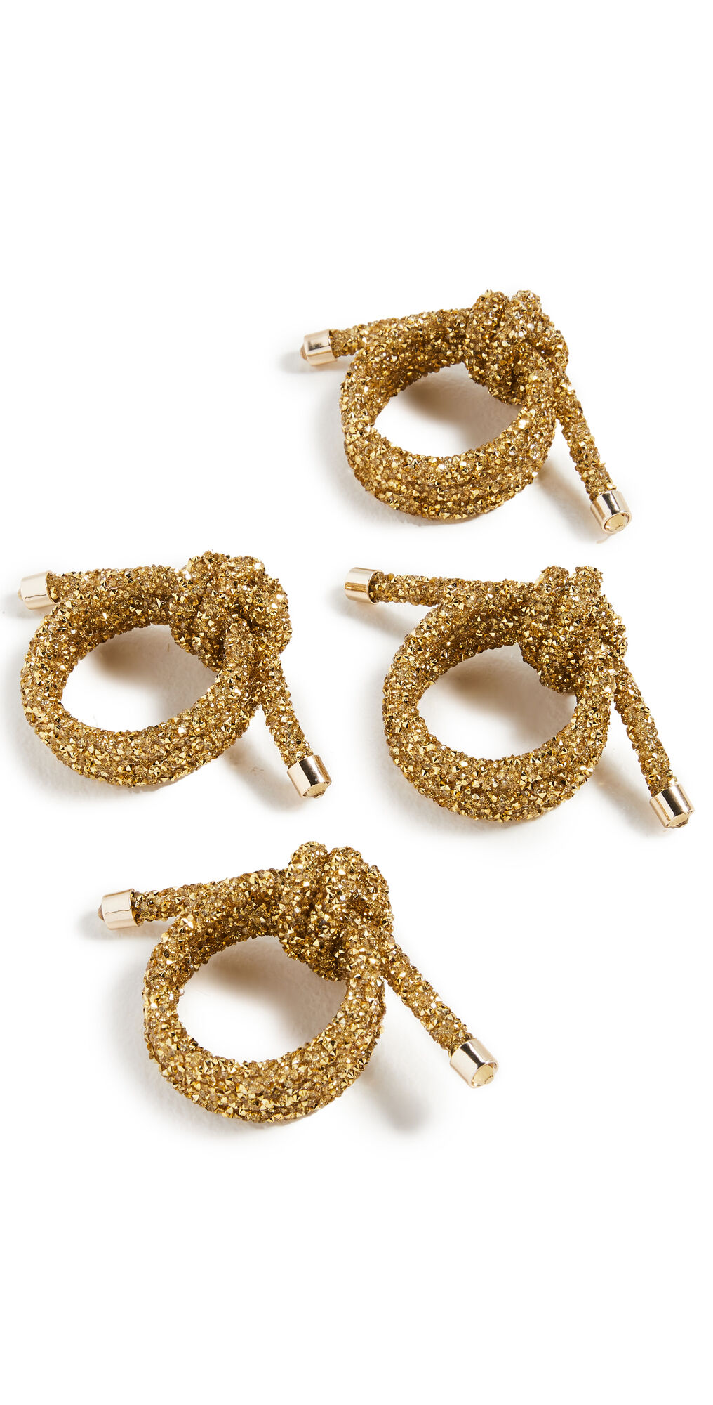 Kim Seybert Glam Knot Napkin Rings Gold One Size    size: