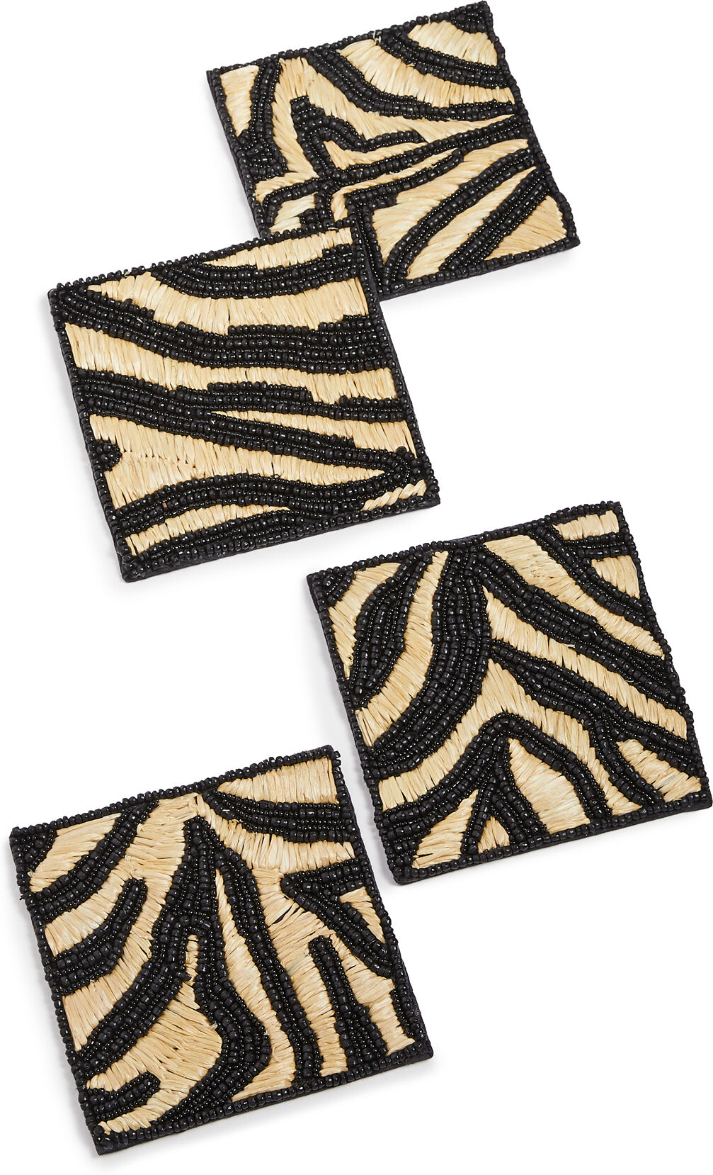 Kim Seybert Serengeti Coasters Natural/Black One Size    size: