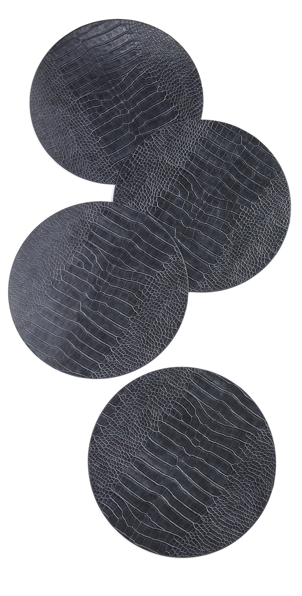 Kim Seybert Croco Placemat Set of 4 Charcoal One Size    size:
