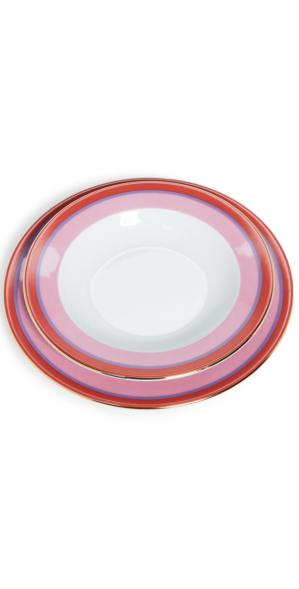 La Double J Soup and Dinner Plates Set of 2 Rainbow Rosa One Size  Rainbow Rosa  size:One Size