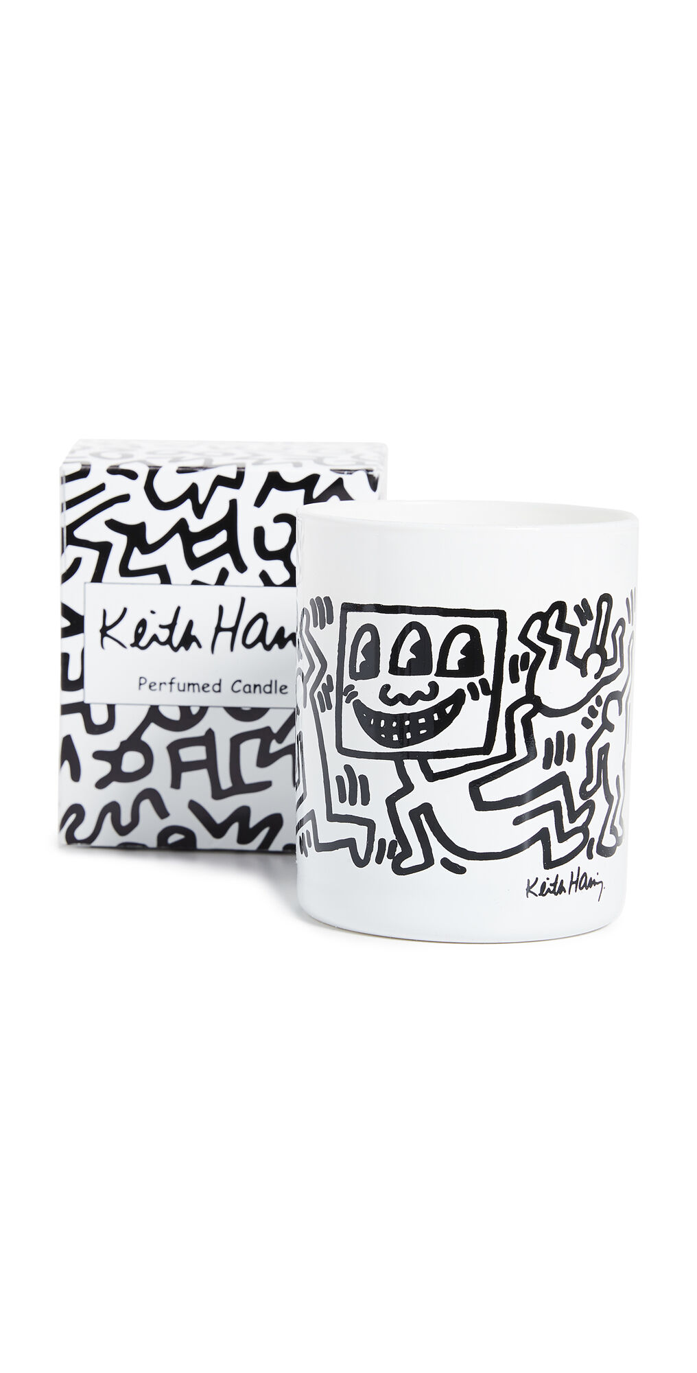 Ligne Blanche White with Black Drawing Candle White/Black One Size  White/Black  size:One Size