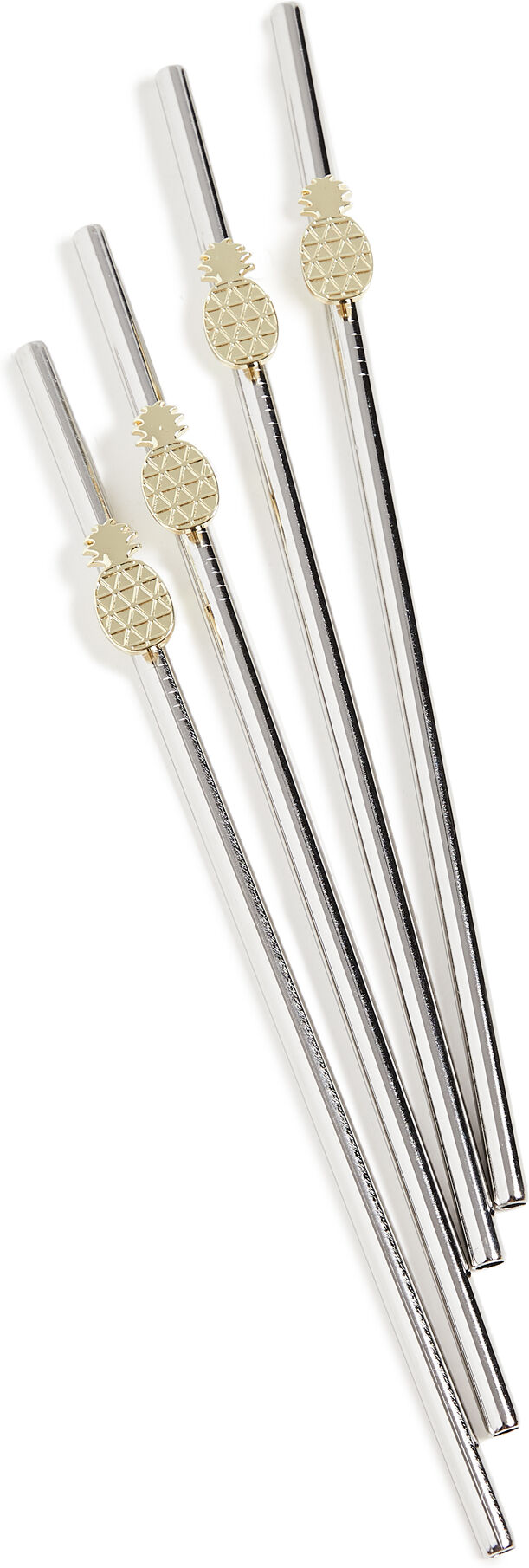 Shopbop Home Shopbop @Home Set Of 4 Pineapple Straws Gold One Size  Gold  size:One Size