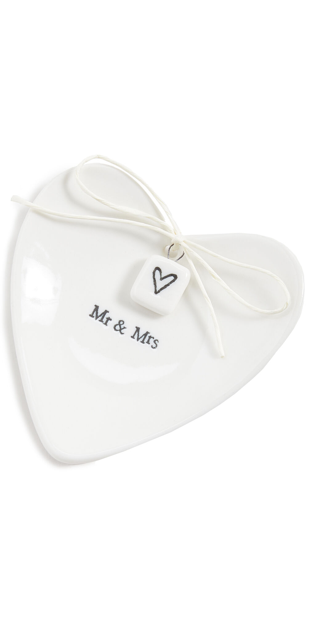 Shopbop Home Shopbop @Home Mr & Mrs Heart Shaped Ring Dish White One Size    size: