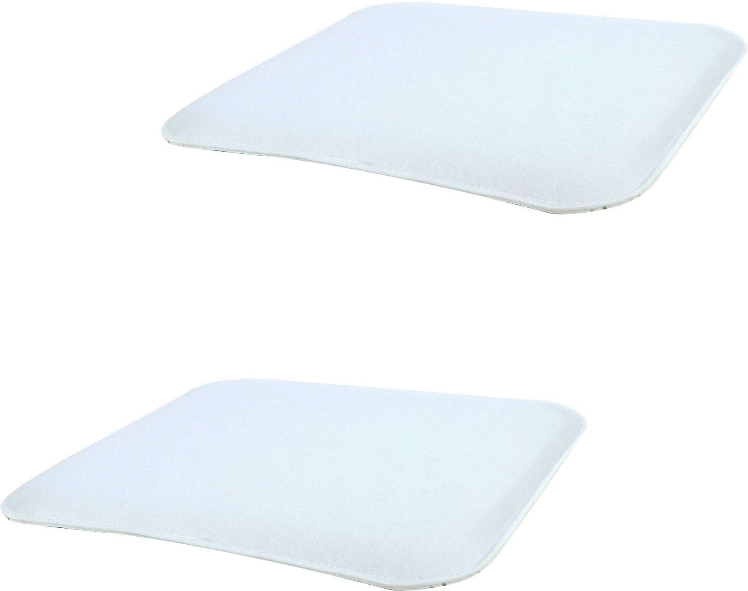 IDIMEX Lot de 2 coussins d'assise carrés GRACE, en feutre blanc