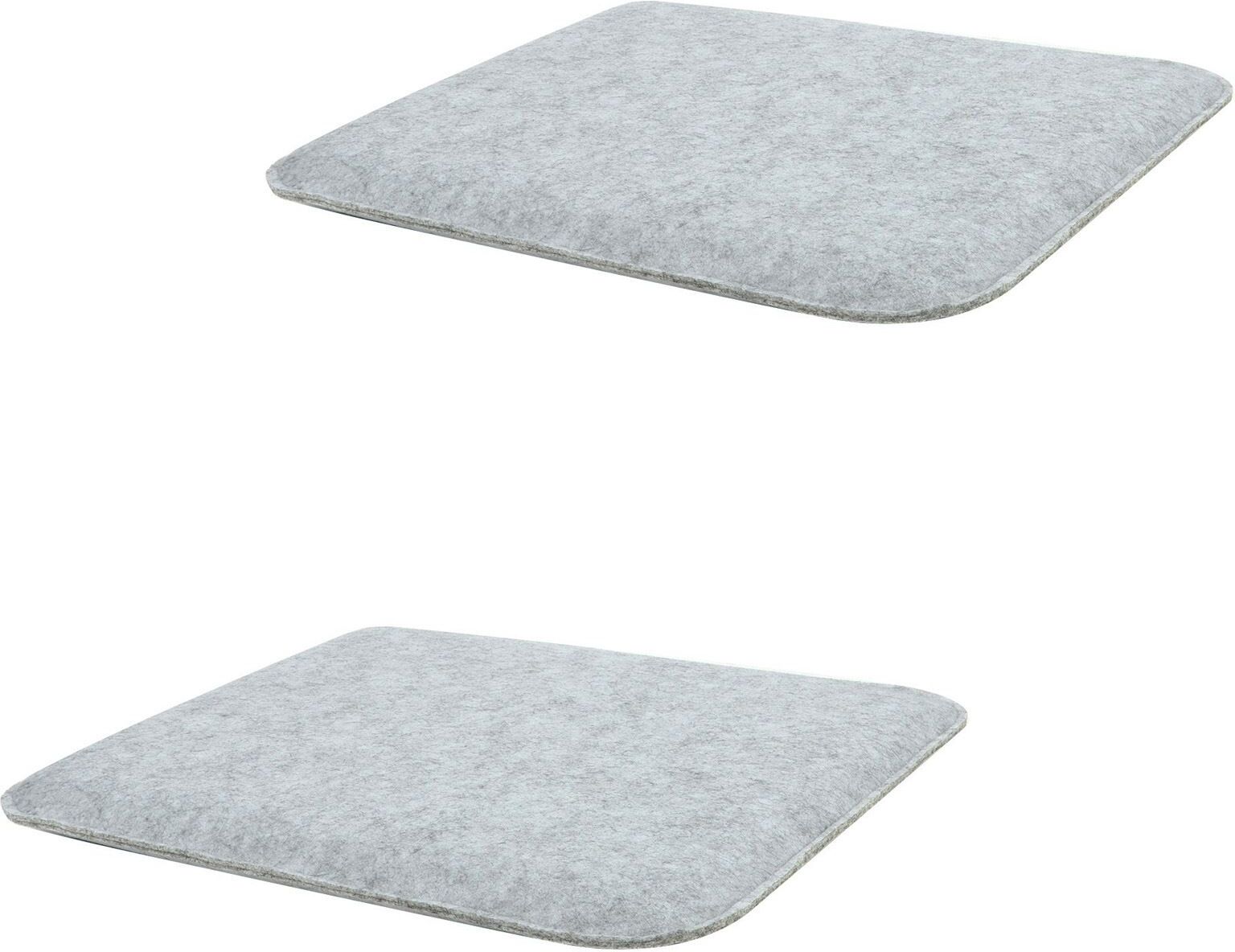 IDIMEX Lot de 2 coussins d'assise carrés GRACE, en feutre gris